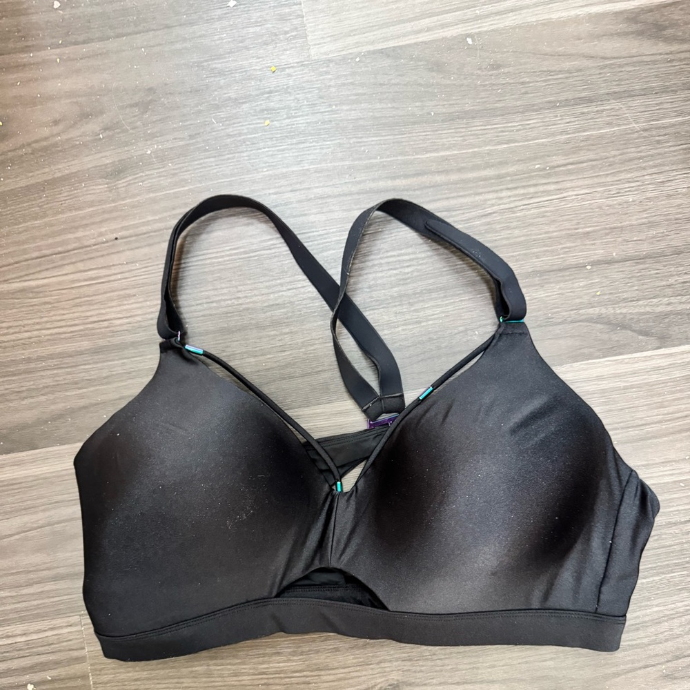 Black Padded Triangle Swim Top